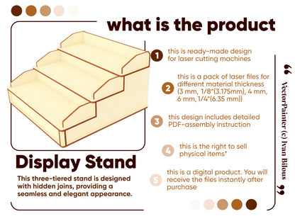 Download SVG file for a laser cut Display Stand - Perfect for retail stores, exhibitions, and craft fairs