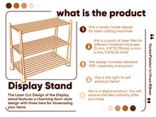 Load image into Gallery viewer, Laser cut project: Display Stand with three tiers for showcasing your items
