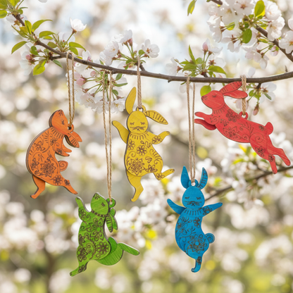 Easter Bunny Ornaments - Set of 5