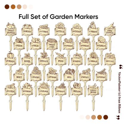 Fairy Garden Stakes Set - Laser Cut File SVG & DXF
