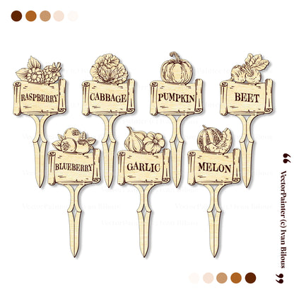 Fairy Garden Stakes Set - Laser Cut File SVG & DXF