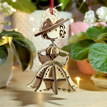 Load image into Gallery viewer, Enchanting fairy ornament: laser cut design on plywood
