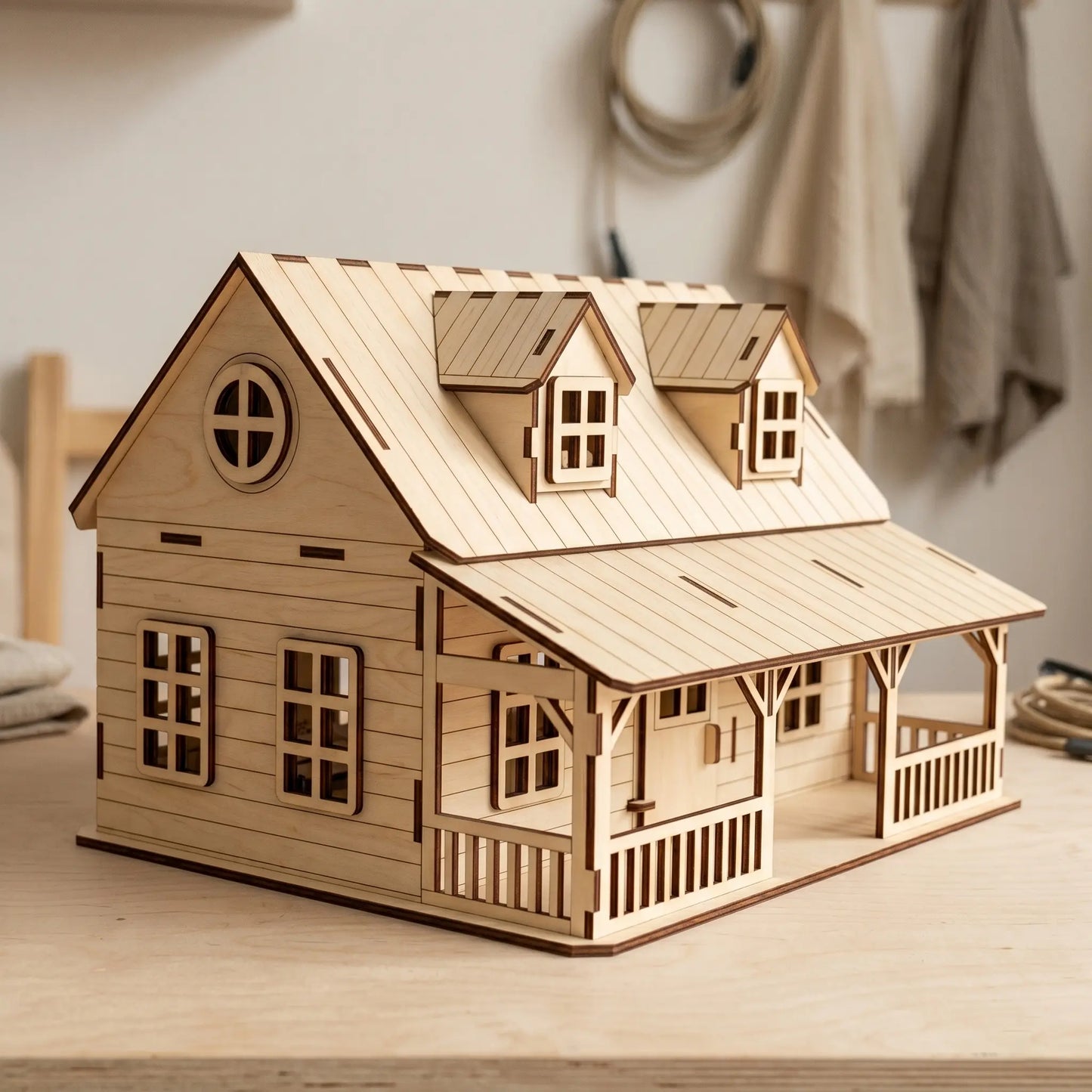 Dollhouse Farmhouse Building - Laser Cut File