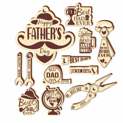 Father Day keychains, laser cut for laser cutting machines