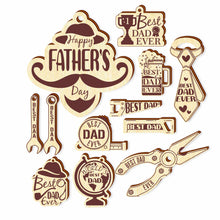 Load image into Gallery viewer, Father Day keychains, laser cut for laser cutting machines

