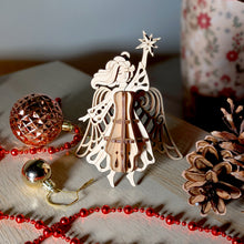 Load image into Gallery viewer, Digital file of a Christmas Angel ornament with a star, ideal for laser cutting machines
