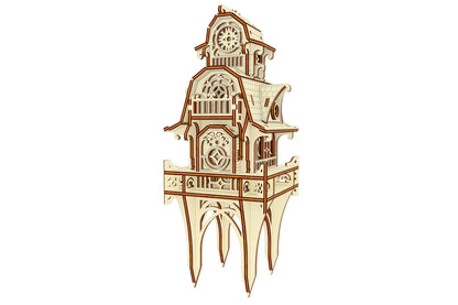 Digital 3D rendering of the intricate garden stake option, beautifully designed from layered laser cut plywood.