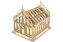 Load image into Gallery viewer, Laser cut plywood Greenhouse 3d model in Victorian style
