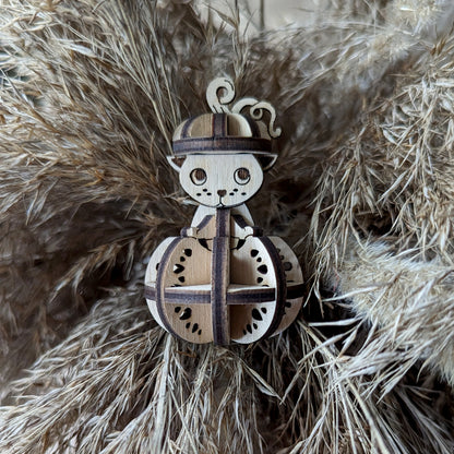 Halloween Cat in the Pumpkin Ornament