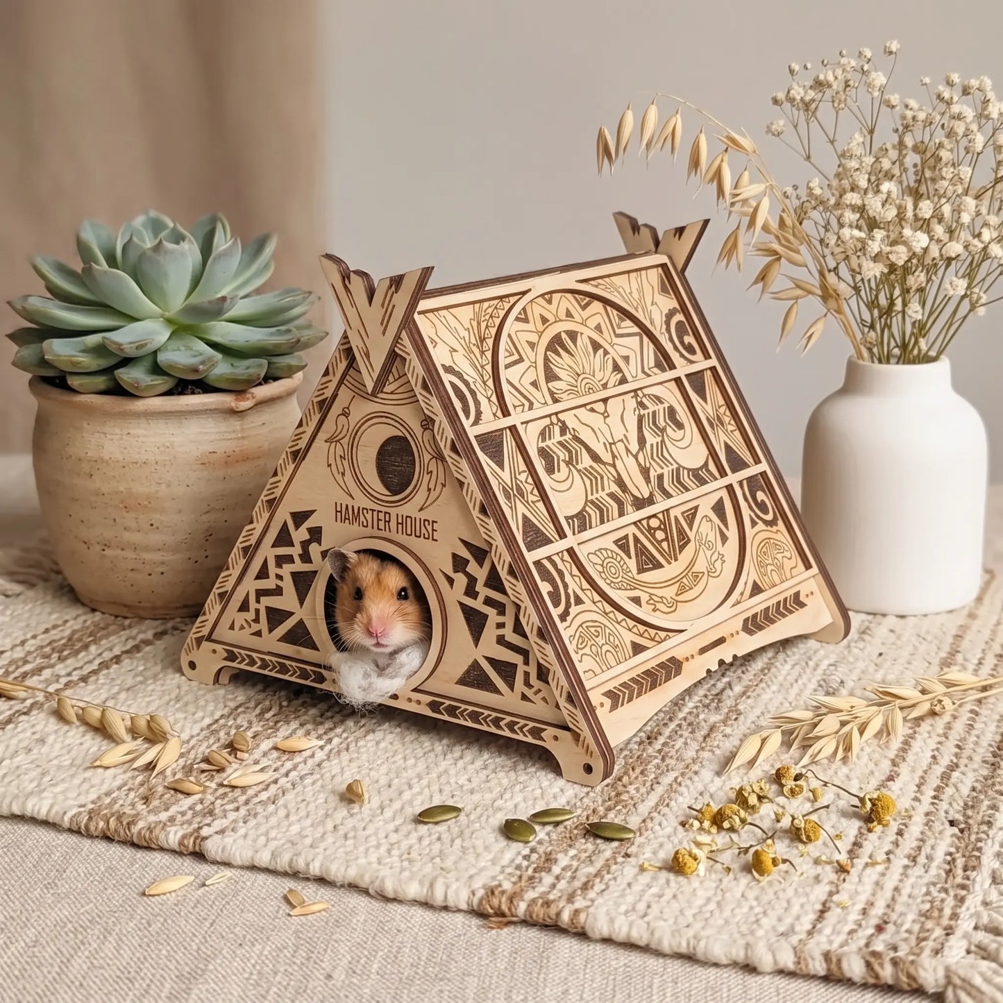 Casa de hámster - Tipi nativo americano - Archivo de corte láser SVG y DXF