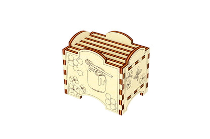 Honey Bee Hive Laser Cut Miniature - Delightful Hive Design with Removable Honeycombs and Whimsical Bee-inspired Patterns