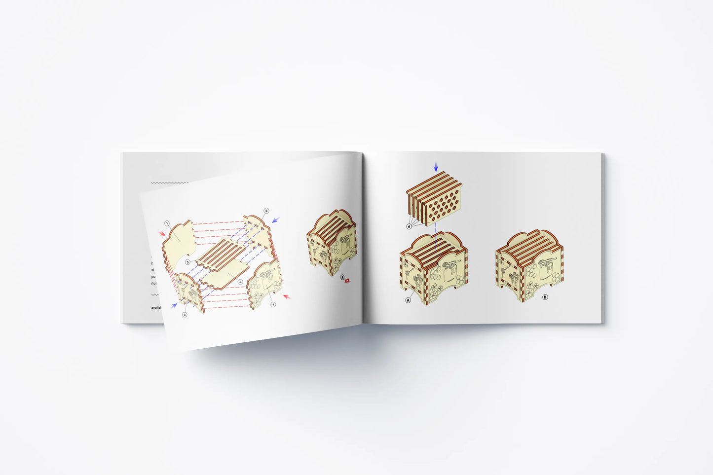 Laser Cut Honey Bee Hive - Miniature Hive with Removable Honeycombs and Exquisite Honeybee-inspired Artwork Instructions