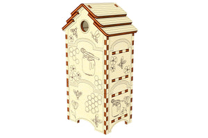 Assembly instructions of the Honey Bee Hive Laser Cut Miniature - Artistic Hive Design with Removable Honeycombs and Unique Bee-inspired Decorative Accents
