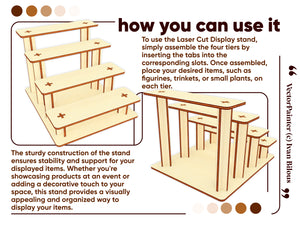 Tiered display stand design for laser cutting