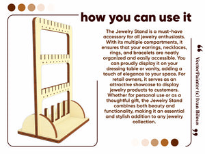 Laser cut project: versatile Jewelry Stand for organization.