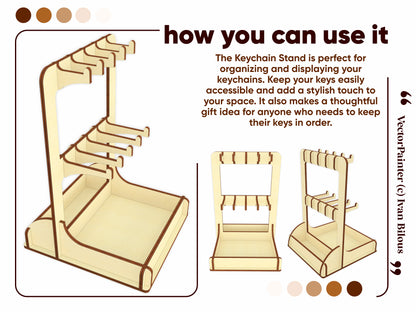 Keychain Stand design for laser cutting