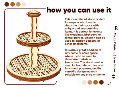How to use laser cut tiered stand to display cupcakes, jewelry or other small stuffs.