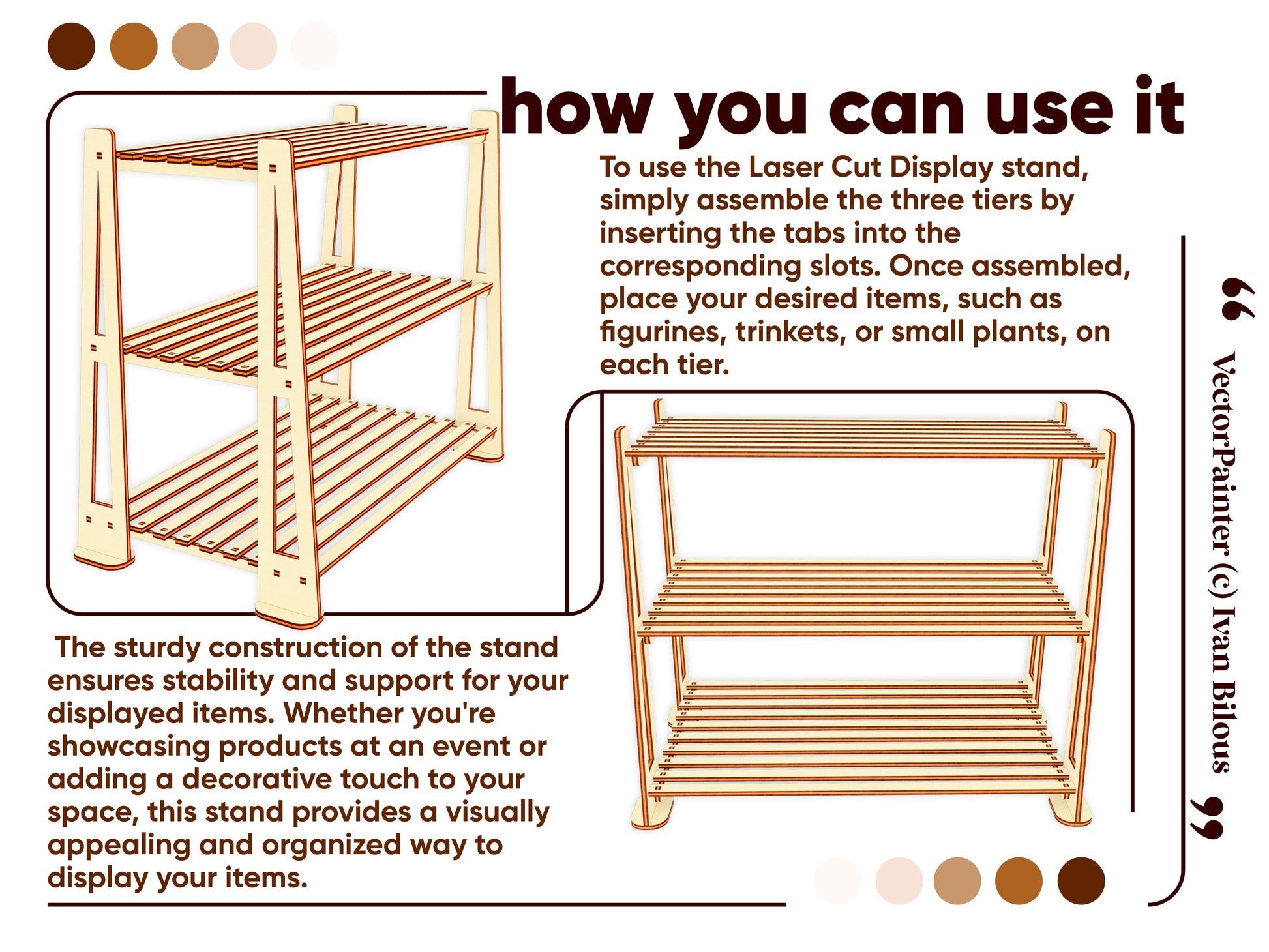 Display Stand: ready-made laser cut model for your creative displays
