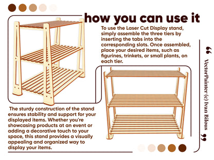 Display Stand: ready-made laser cut model for your creative displays