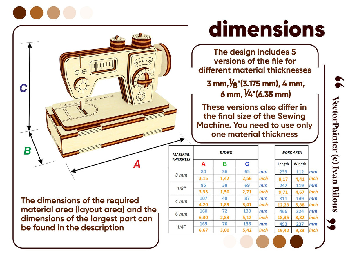 Máquina de coser moderna - Archivo de corte láser SVG y DXF