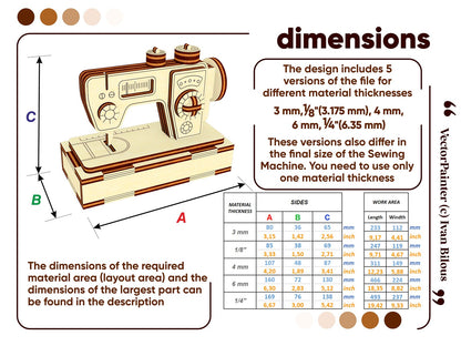 Máquina de coser moderna - Archivo de corte láser SVG y DXF