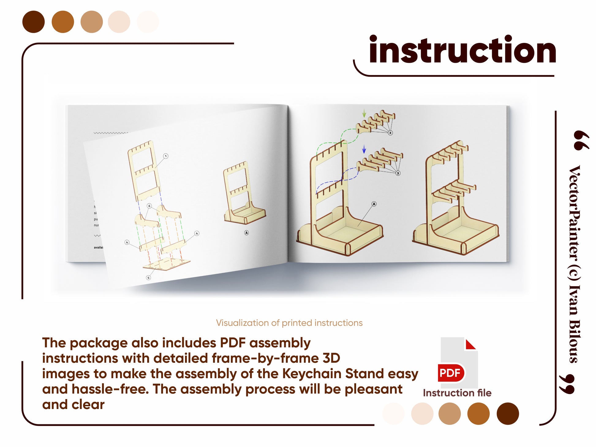 DIY Keychain Stand: laser cut design for plywood.