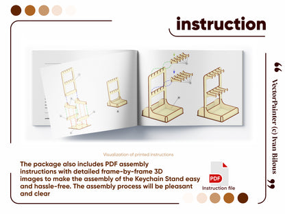 DIY Keychain Stand: laser cut design for plywood.