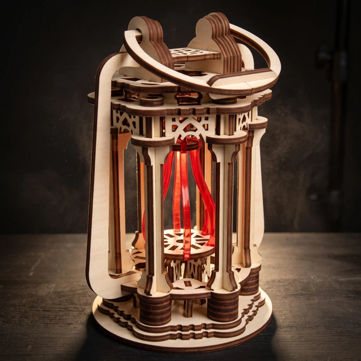 Plywood and acrylic laser cut model of hanging lantern