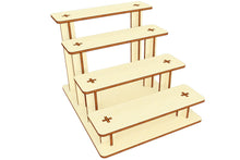 Load image into Gallery viewer, Stylish laser cut model: tiered display stand with customizable shelves
