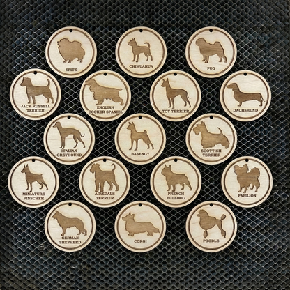 Set of 18 Dog's labels - Laser Cut File SVG & DXF