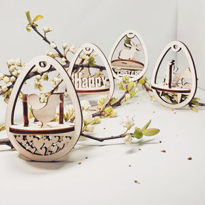 Set of 7 Easter Eggs decor