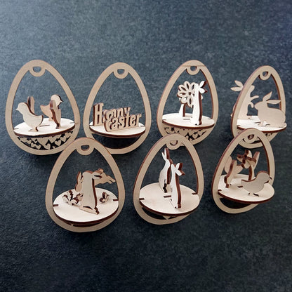 Set of 7 Easter Eggs decor
