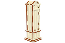 Load image into Gallery viewer, Back view of the Laser cut Pendulum clock cabinet design for laser cutting machines
