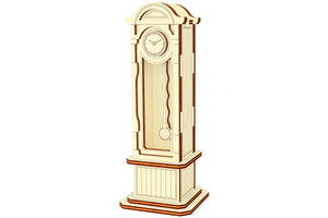 Downloadable laser files for the Pendulum Clock cabinet design, available in SVG, DXF, and CDR formats for use with any laser cutter or engraver, including Glowforge