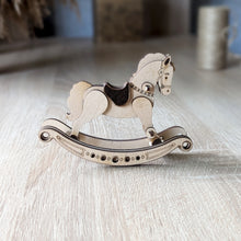 Load image into Gallery viewer, Laser Cut Design of plywood rocking horse, ready-made vector files
