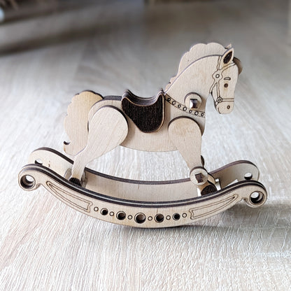 Laser Cut Design of plywood rocking horse, ready-made vector files