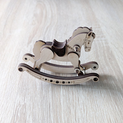 Laser Cut Design of plywood rocking horse, ready-made vector files