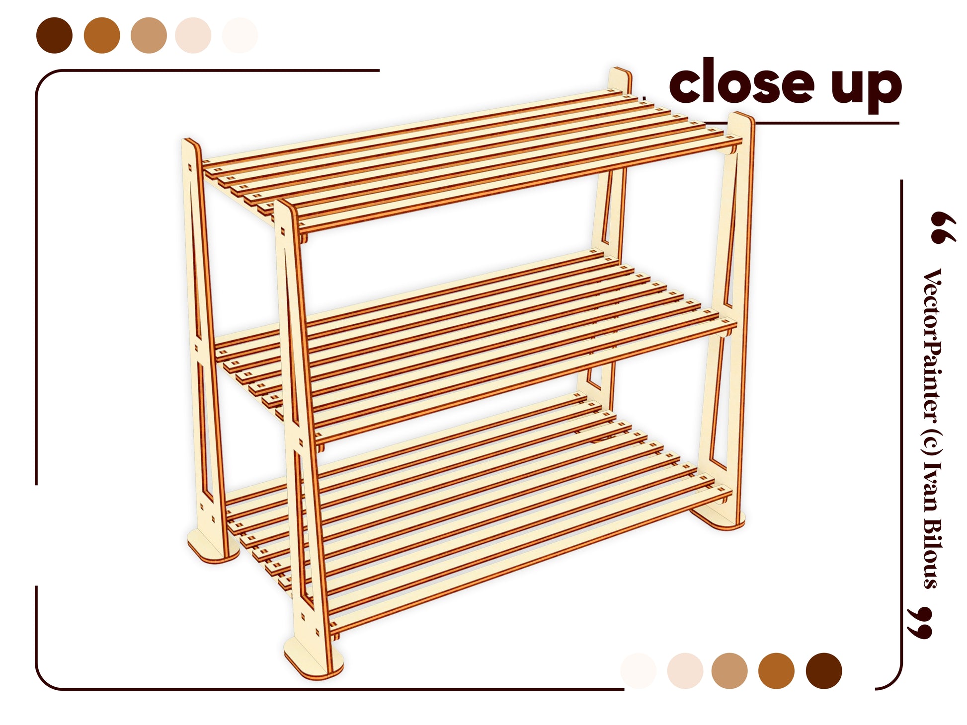 Laser cutting template for the Display Stand: functional and stylish organizer