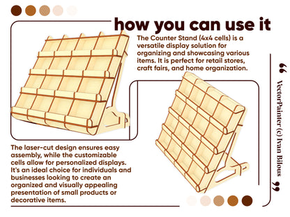 Counter stand design for laser cutting