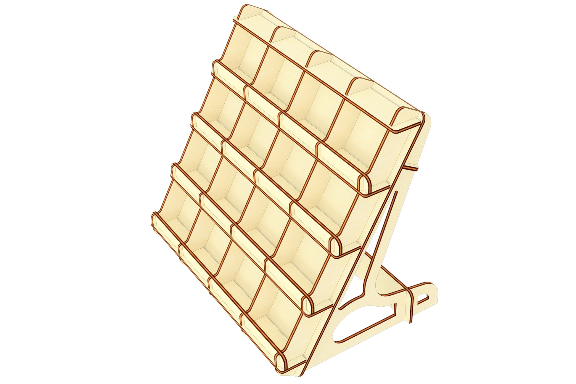 Counter stand design: laser cut plan for organized display