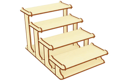 Miniature laser cut model: Stylish tiered display stand