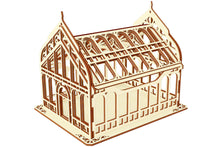 Load image into Gallery viewer, Laser cut file of Victorian-style greenhouse, perfect for growing microgreens or using as storage box 
