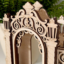 Load image into Gallery viewer, Laser cut project: beautifully crafted Christmas Mirror Phone Stand design.
