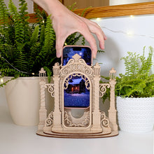 Load image into Gallery viewer, Detailed laser cut plan for festive Christmas Mirror Phone Stand in SVG format.
