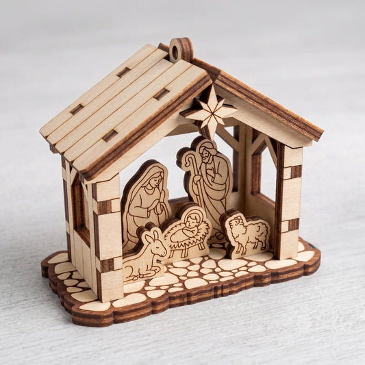 3d laser cut nativity scene model