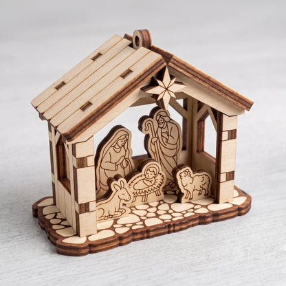 3d laser cut nativity scene model 