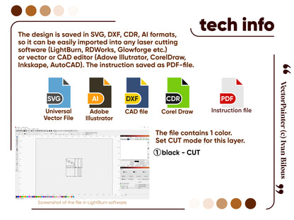 Glowforge-ready laser cut file for a Display Stand - Simple assembly for professional-looking presentations