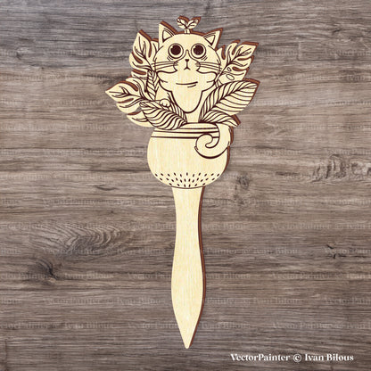 Plant Pick Set of 3 - Snail with Mushrooms, Frog and Cat Set