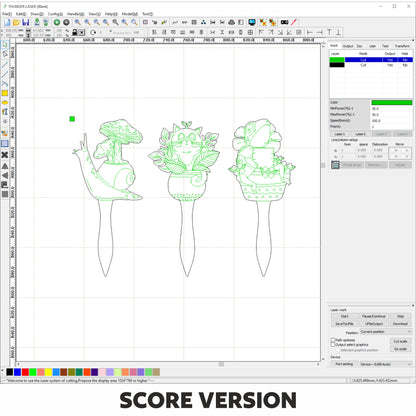 Plant Pick Set of 3 - Snail with Mushrooms, Frog and Cat Set