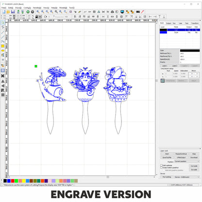 Plant Pick Set of 3 - Snail with Mushrooms, Frog and Cat Set